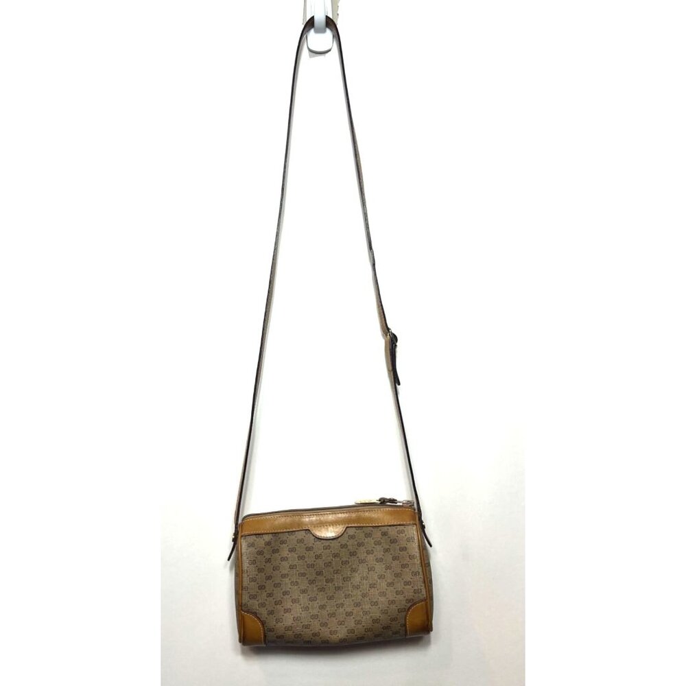 Vintage Gucci GG Canvas & Leather Shoulder Bag Adjustable Strap - Picture 2 of 15